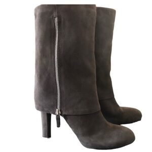 Franco Sarto A Lady Gray Suede Cuff Boots Size 9.5